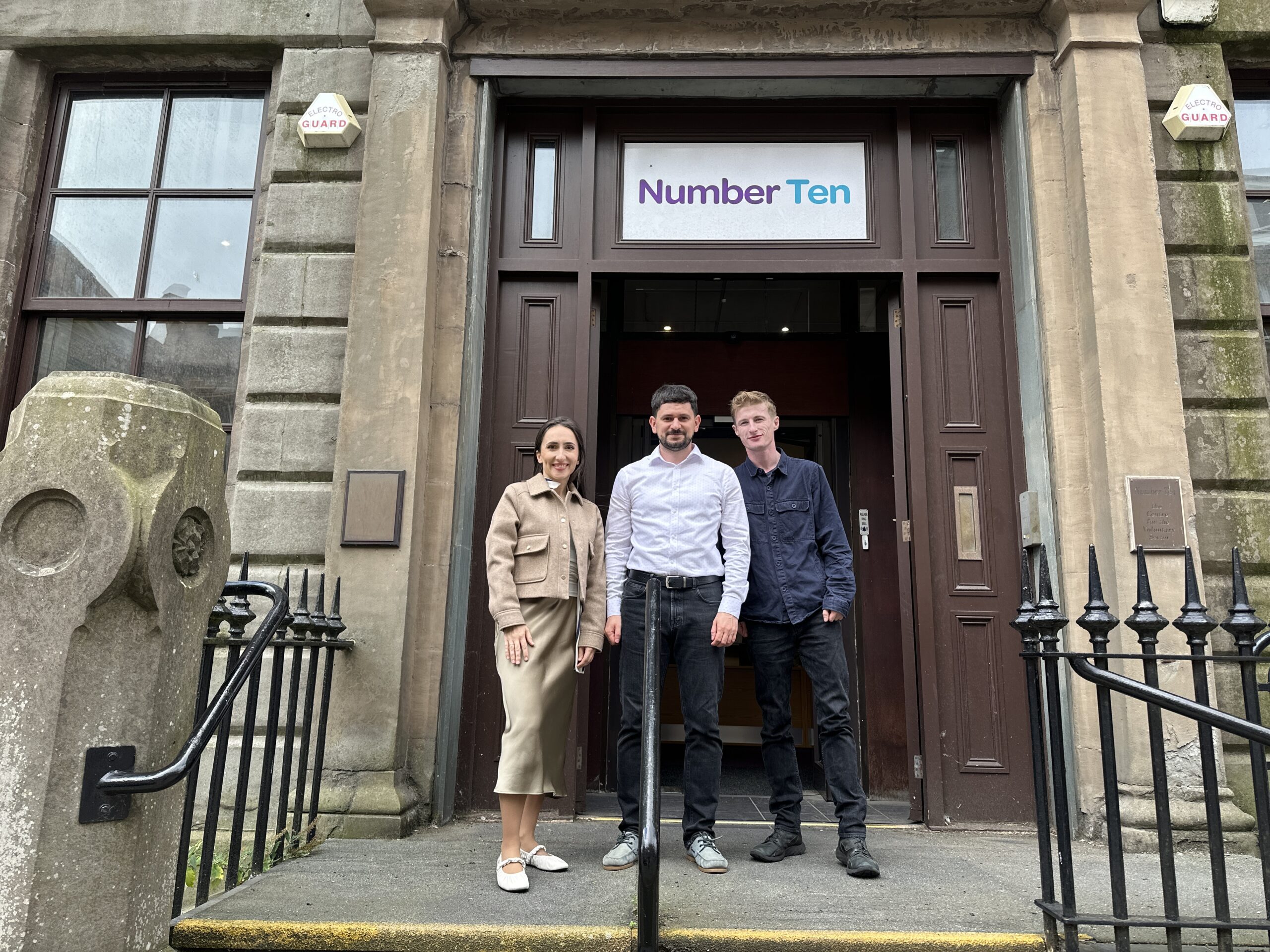 Bring Together team with DVVA outside Number Ten, Dundee